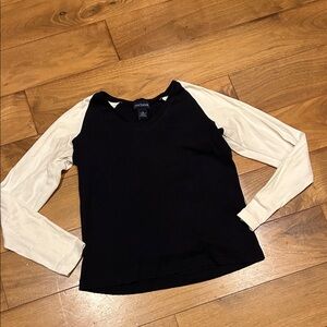 Ann Taylor Navy and White Baseball Shirt, size M